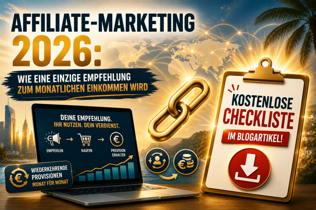 Affiliate-Marketing 2026 rechtssicher starten – kostenlose Checkliste von Elevate Your Life