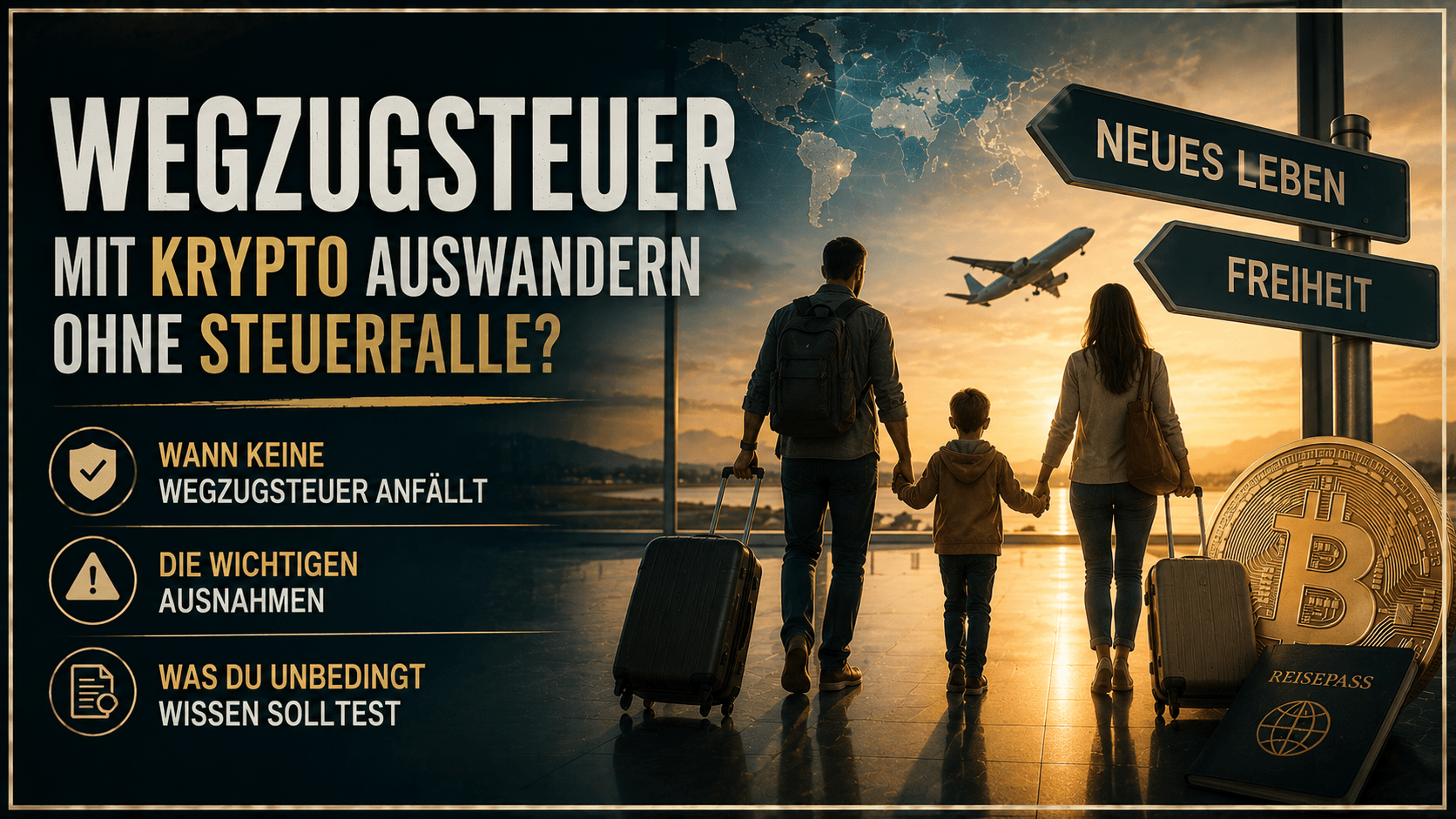 Wegzugsteuer bei Bitcoin und Kryptowährungen beim Auswandern aus Deutschland