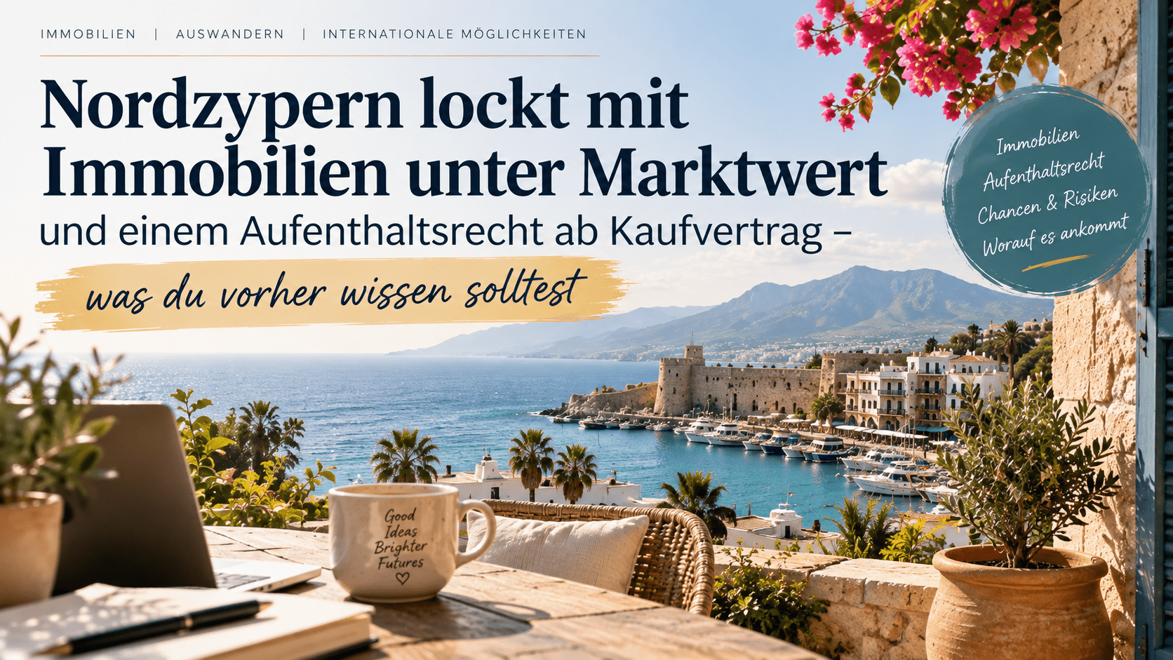 Nordzypern Immobilien kaufen: Küstenvilla als Symbolbild