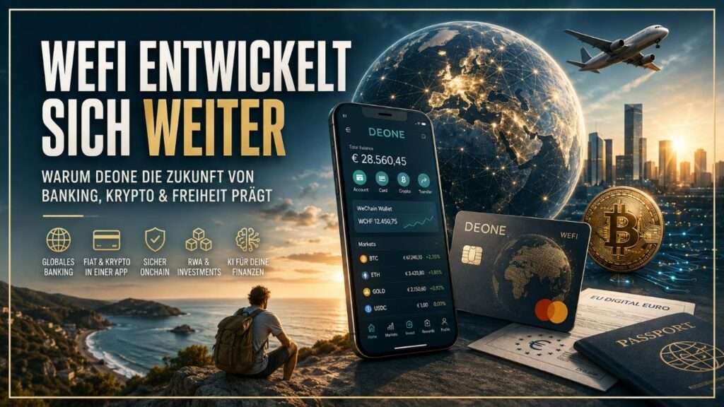 WeFi DeOne App-Übersicht: Onchain-Banking, Krypto-Wallet und Karte für digitale Nomaden
